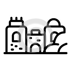 Big sand castle icon, outline style