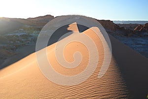 Big sand dune in Valle de la Luna. San Pedro de Atacama. Chile