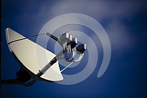 Big satellite dish with multifeed LNB