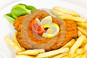 Big Schnitzel-Escalope with Salad