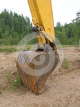 Big scoop of construction machine excavator