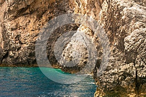 Big sea rocks at Zakynthos island in Greece.