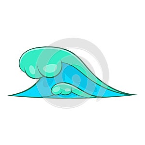 Big sea waves icon, cartoon style