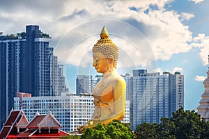 The Big Seated Buddha Statue at Wat Paknam Phasi Charoen (temple) in Bangkok, Thailand