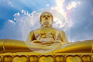 The Big Seated Buddha Statue at Wat Paknam Phasi Charoen (temple) in Bangkok, Thailand