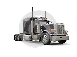 Big semi-trailer dark gray truck