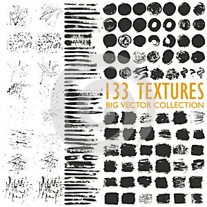 Big set of 133 grungy artistic textures.