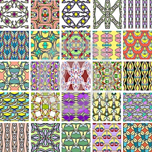 Big set of abstract retro style seamless patterns