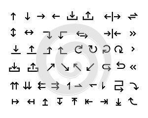 Big set of black arrow icons