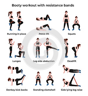 Big set booty workout with resistance bands