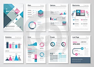 Big set of business brochures and infographic vector elements