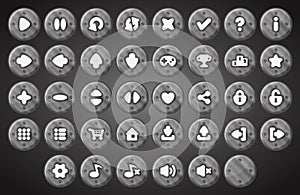 Big set of cartoon material vector buttons