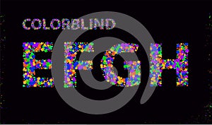 Big Set of Colorblind Style Font. Fresh trendy colors. Font made with circles