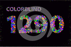 Big Set of Colorblind Style Font. Fresh trendy colors. Font made with circles