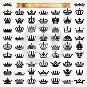 Big set of crown icons photo