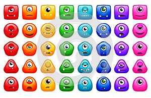 Big Set of Cute Monsters
