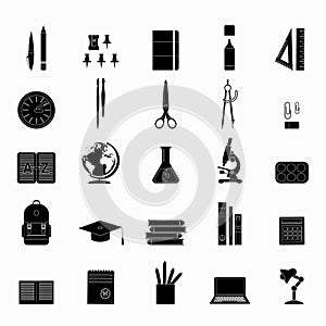 Big set of educational and school icons