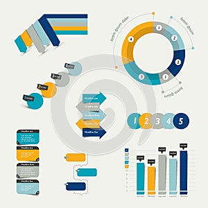 Big set of flat infographic elements.