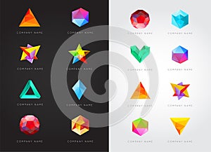 Big Set of Geometric Shapes Unusual and Abstract.