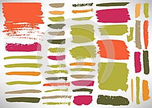 Big set of grunge brush stroke. Collection of Ink brush line, grunge lines