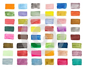 big set of hand painted watercolor textures in many colors