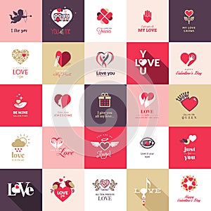 El gran un conjunto compuesto por iconos Día de San Valentín 