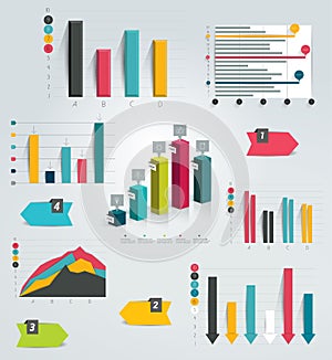 Big set of infographic charts.