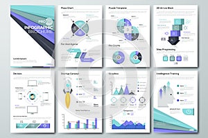 Big set of infographic vector elements and business brochures