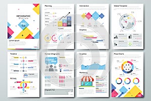 Big set of infographic vector elements and business brochures