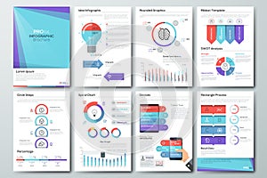 Big set of infographic vector elements and business brochures