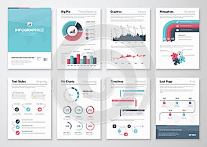 Big set of infographic vector elements and business brochures photo