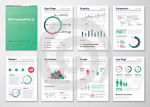 Big set of infographic vector elements in flat business style