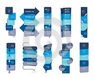 Big set of infographics step by step vertical tables, elements, schedules, banners, charts.