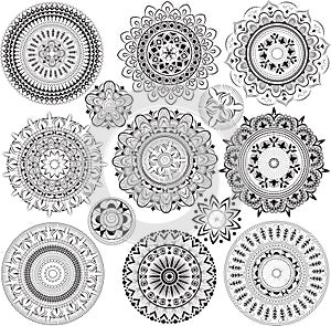 Big set of mandalas. photo