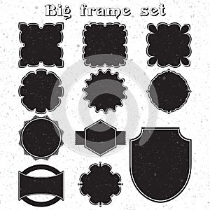 Big set of monochrome frames vector