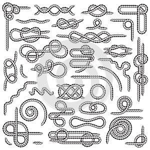 Big Set of Nautical rope knots vector