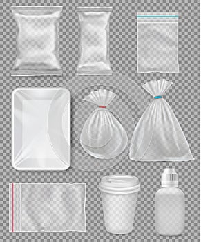 Big set of polypropylene plastic packaging - photo