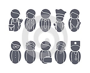Big Set of Profession Web Icons. Occupations Collection