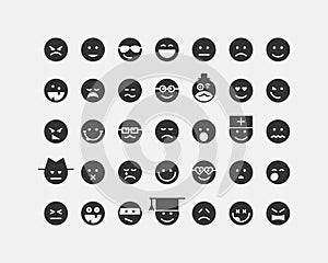 Big set smiles faces. Collection smile icon vector symbol. Smiley face cartoon character