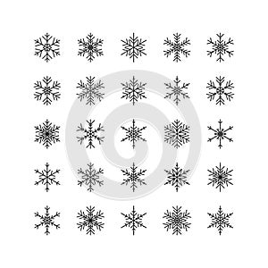 Big set of snowflakes for christmas design, vector illustration