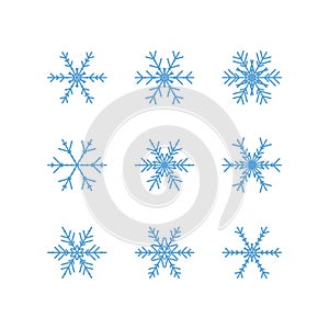 Big set of snowflakes for christmas design, vector illustration