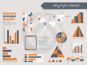 A big set of statistical infographic elements for business.
