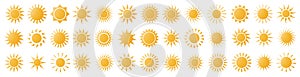 Big set of sun web icons - vector design elements