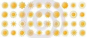 Big set of sun web icons - vector design elements