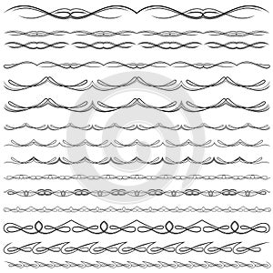 Big set of swirl border design elements
