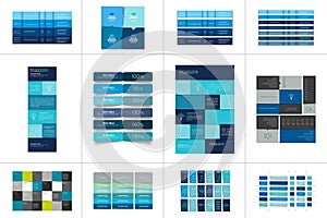 Big set of tables, schedules, banners. Step by step infographic