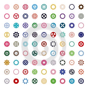 Big set of various vector gear wheels