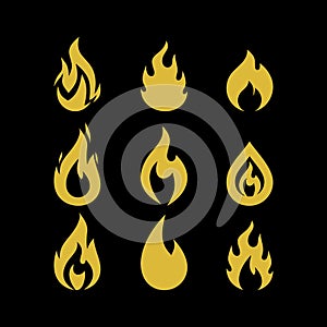 Big set of vector globes, collection of design elements for creating logos.Big set of vector flames, collection of design elements