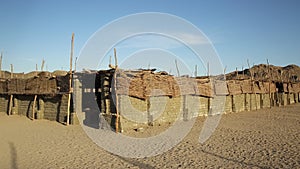 Big shack in an old egyptian desert in the evening, desert