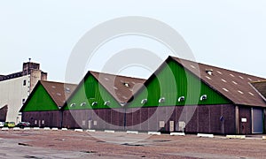 Big sheds in a dock, Aarhus, Denmark